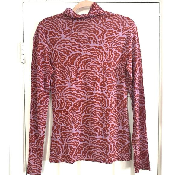 A.L.C. James Top in Deep Lilac & Spice Sheer Stretch Turtleneck Revolve XL - Picture 4 of 6